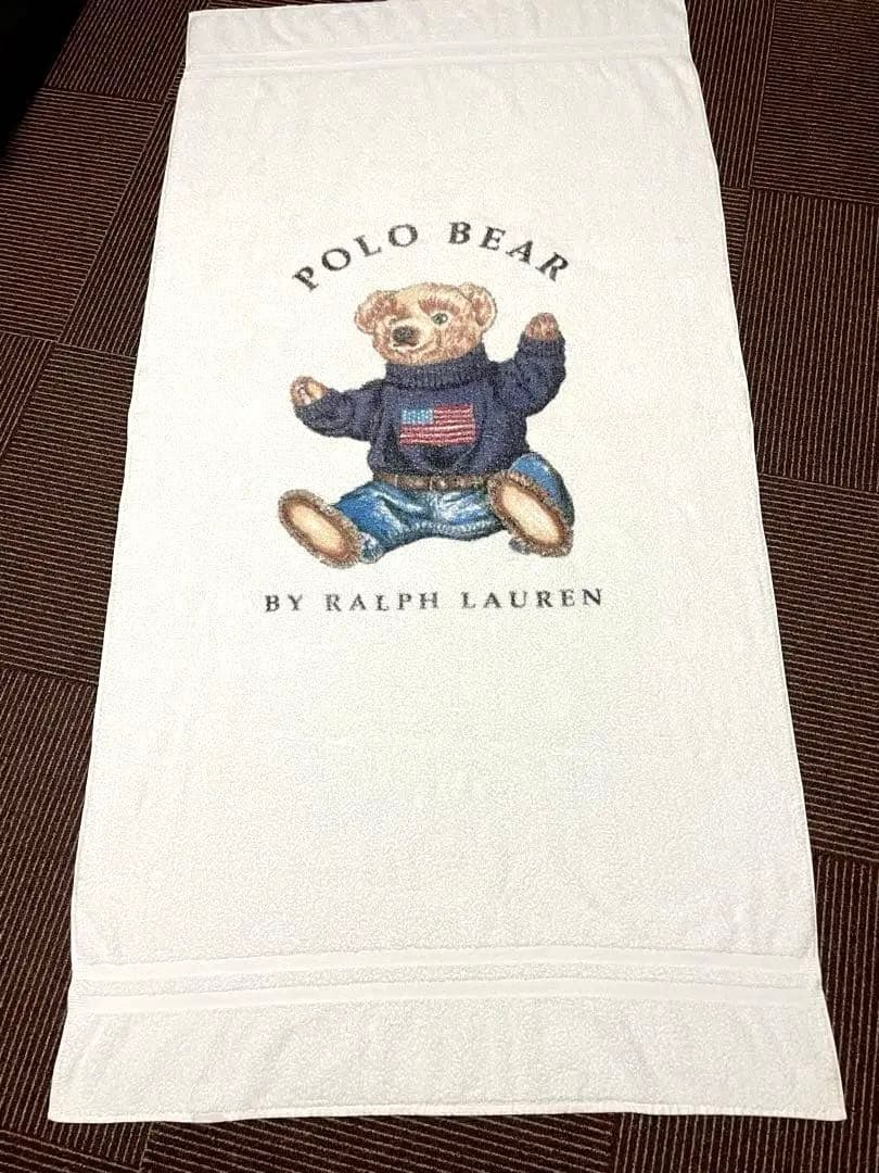 希少　90s USA製　ラルフローレン　ポロベア　ビーチタオル　大判