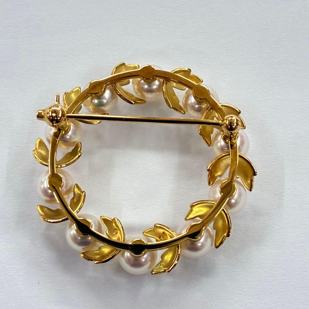 ∞MIKIMOTO　ミキモト　K18　ブローチ　月桂樹