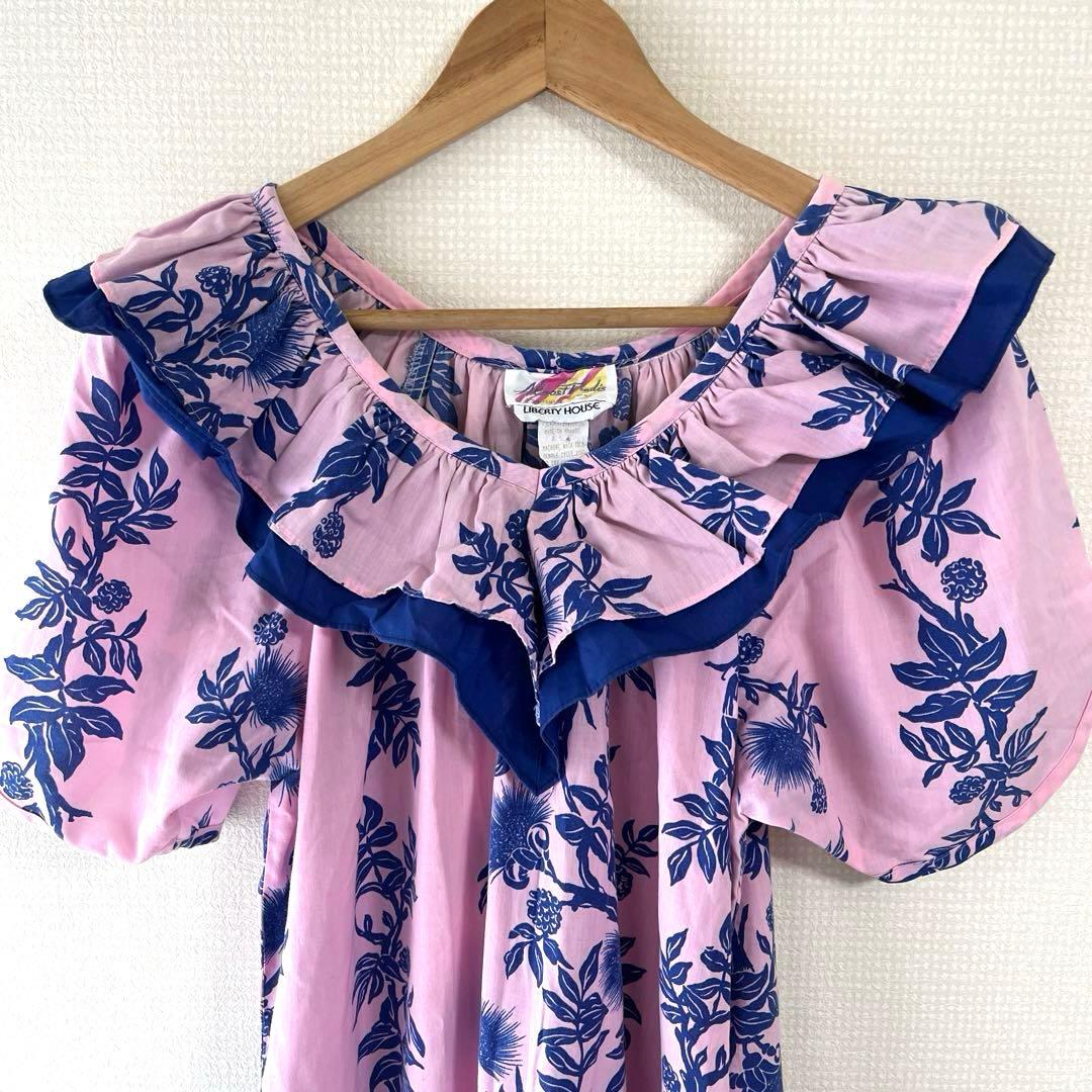 【ヴィンテージ】ハワイアンドレス　ムームー　made in Hawaii USA