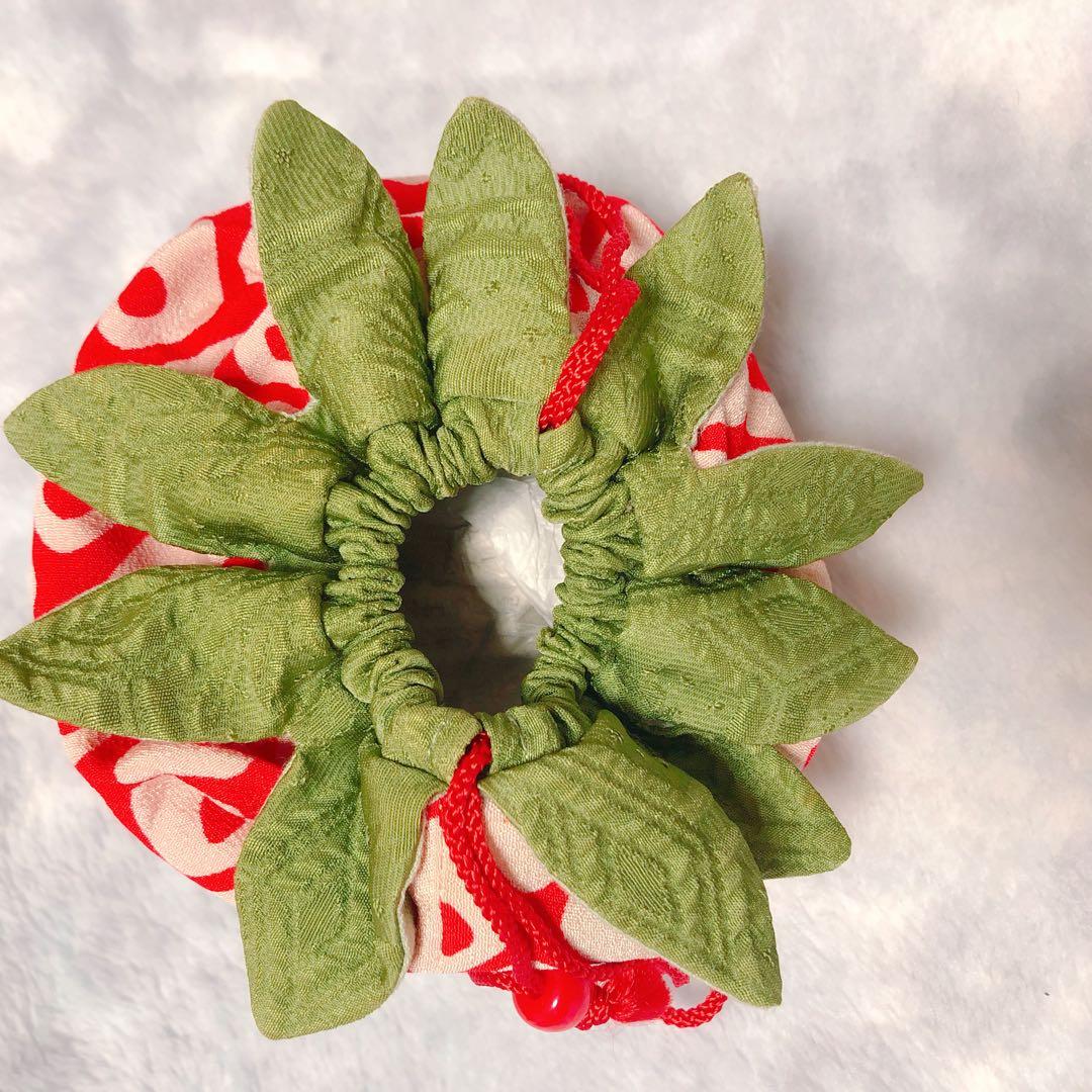 浴衣　巾着　お祭り　いちご　苺　カバン　かごバッグ　豆千代モダン　籠バッグ