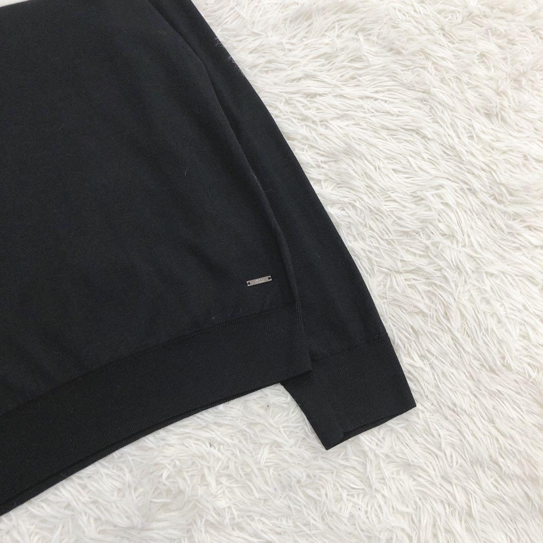 【最高級シルク100%】ヒューゴボス テーラード ニット セーター バイカラーL