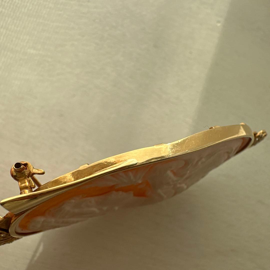 カメオブローチ　18K ダイヤ　刻印あり