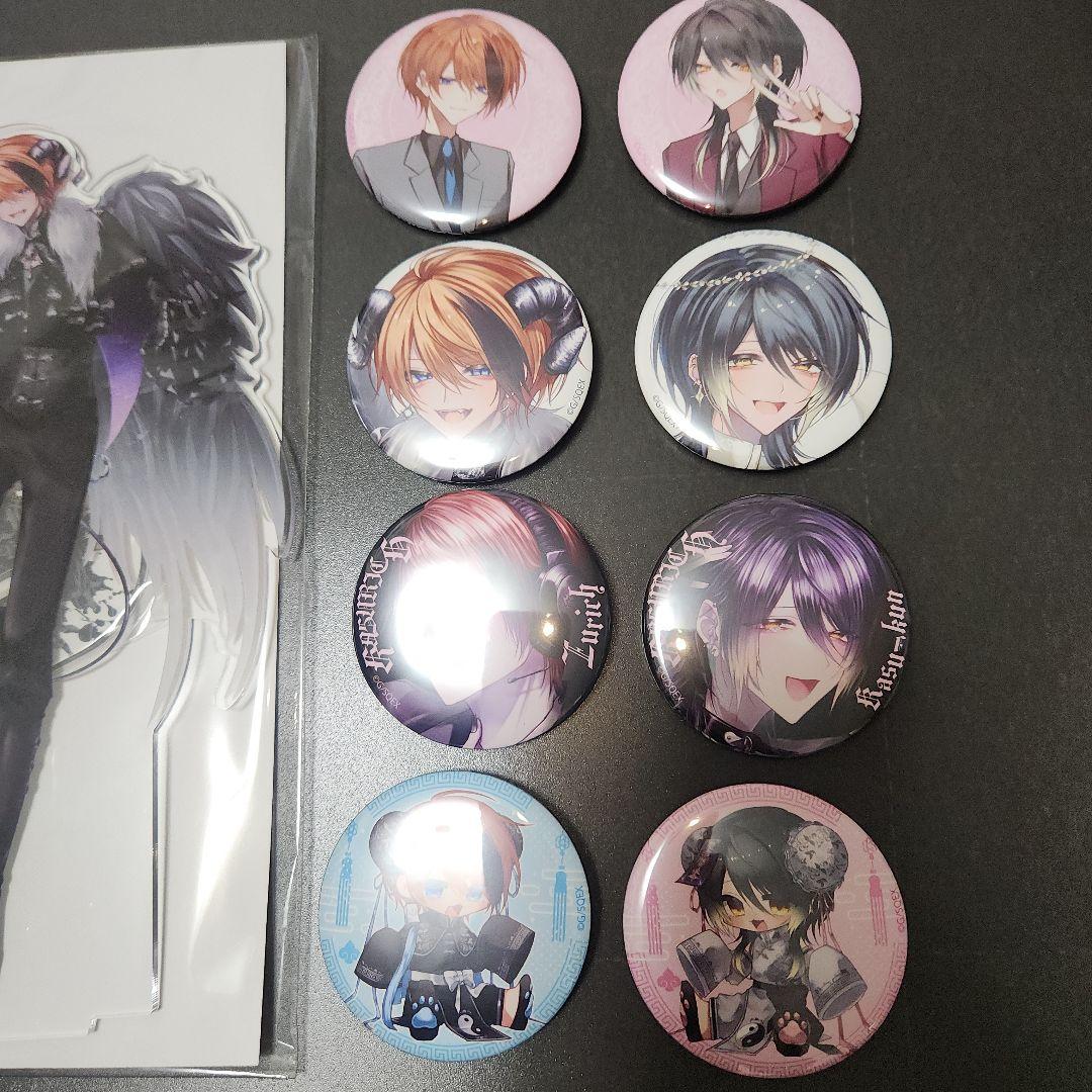 御自愛　かすりっひ　アクリルスタンド2種　缶バッジ全8種類