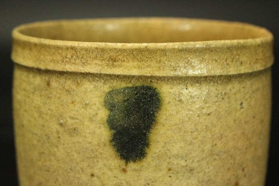黄瀬戸 筒茶碗 φ10.9cm 古陶磁 古瀬戸 時代 茶道具(RC913)
