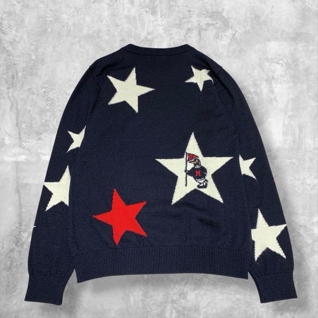 マンシングウェア ニット セーター スター柄 星柄 ネイビー M