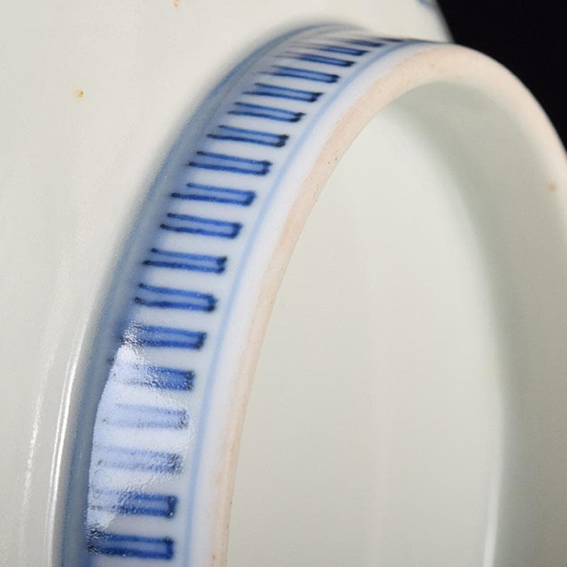 かず　鍋島焼　藍鍋島　葡萄文　五寸皿　時代箱付　V　R8114