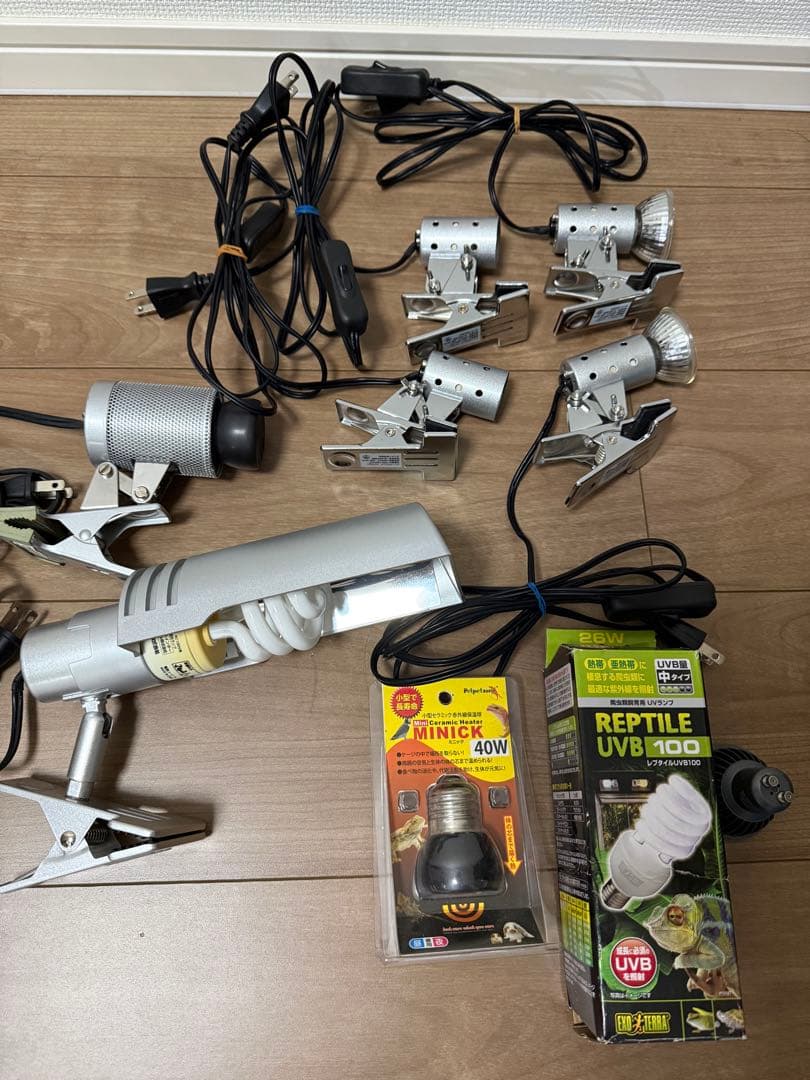 イワカメ　 爬虫類用クリップ式ライトセットまとめ売り