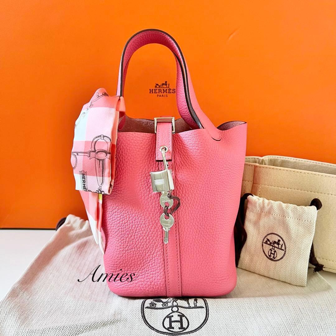 人気カラー★エルメス ピコタンロックPM ローズアザレ C刻印 オマケ付き