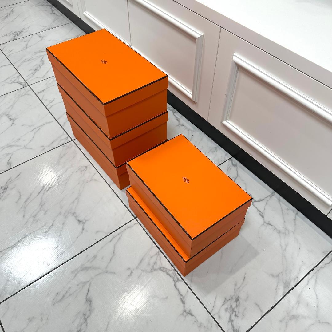 美品　シューズ用　HERMES　エルメス　オレンジ　空箱　5個セット