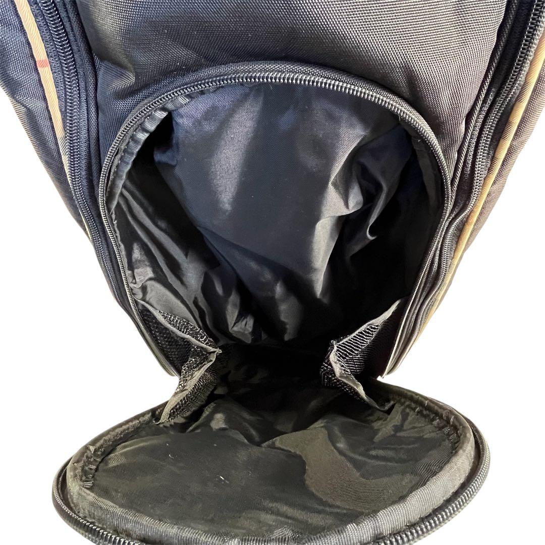 こ*！様 良品 バーバリー ゴルフキャディバッグ 黒/ノバチェック ゴルフバッグ