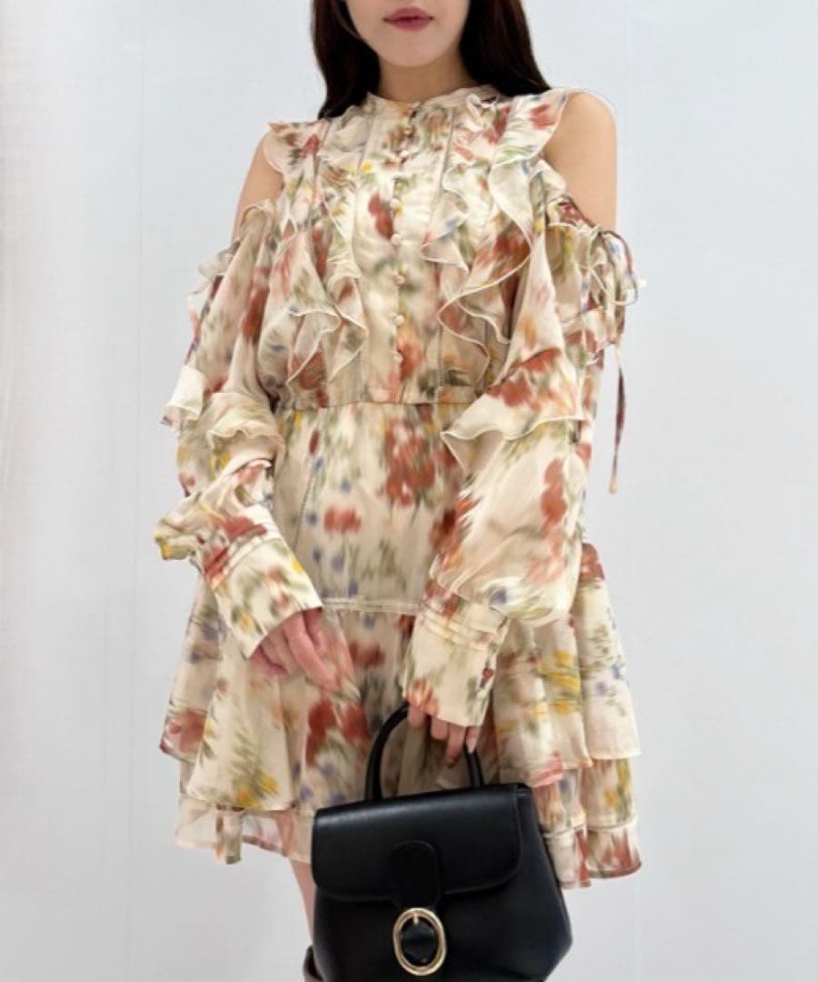 SNIDEL フリルシフォンミニワンピース