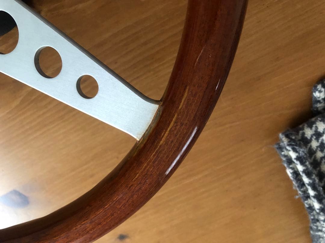 personal MONZA ウッドステアリング ホーンボタン付き 当時物　中古