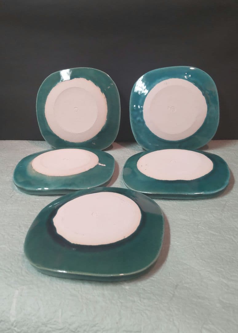 (511Z209)*陶芸 銘々皿 五客組 茶道具セット 水次 水指 懐石