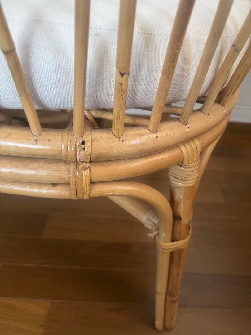 国内レア　ラタン　ベビーベッド