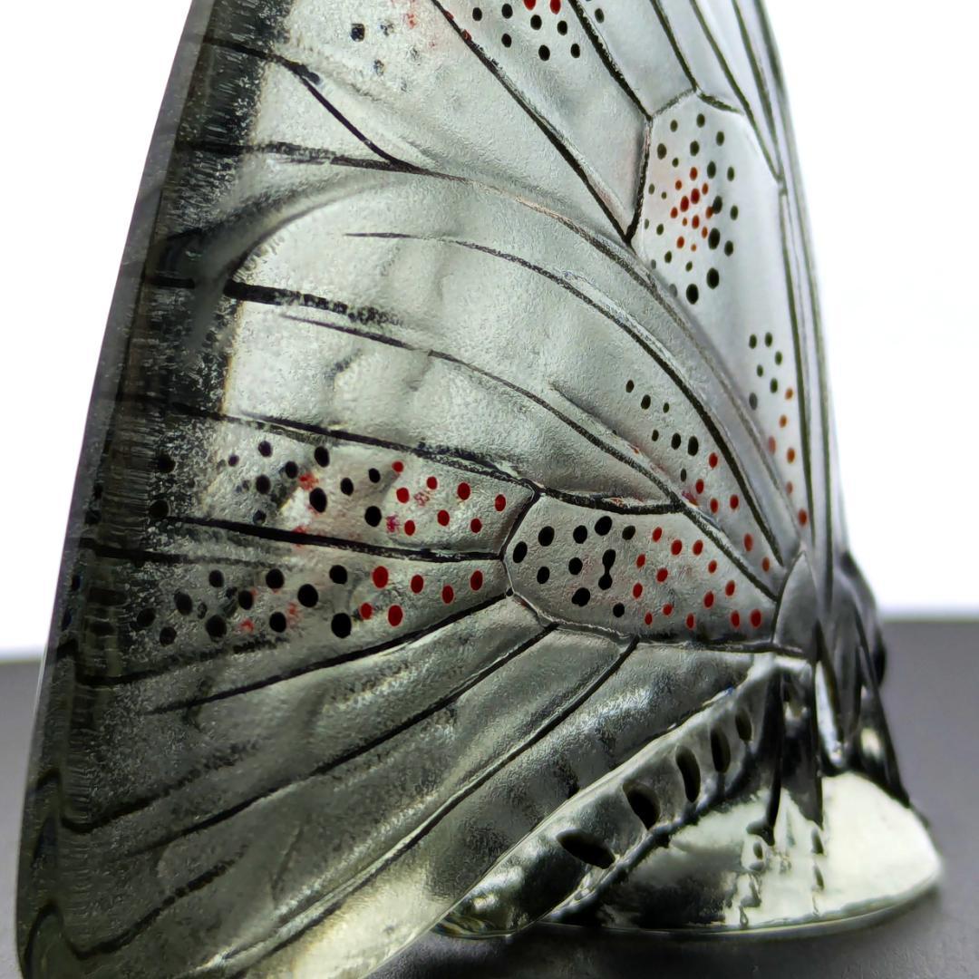 掌の美術 ラリック グレーイッシュ パピヨン蝶 オブジェ 精緻 洗練エナメル彩