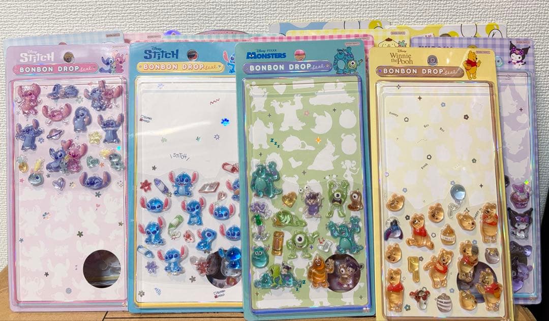 【正規品】15種 ボンボンドロップシール おすそわけ　ディズニー サンリオ