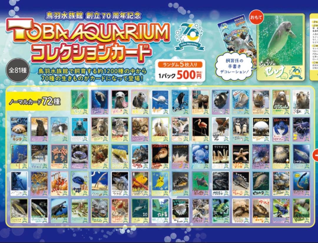 鳥羽水族館　コレカ　ノーマルカード コンプリート　70周年記念