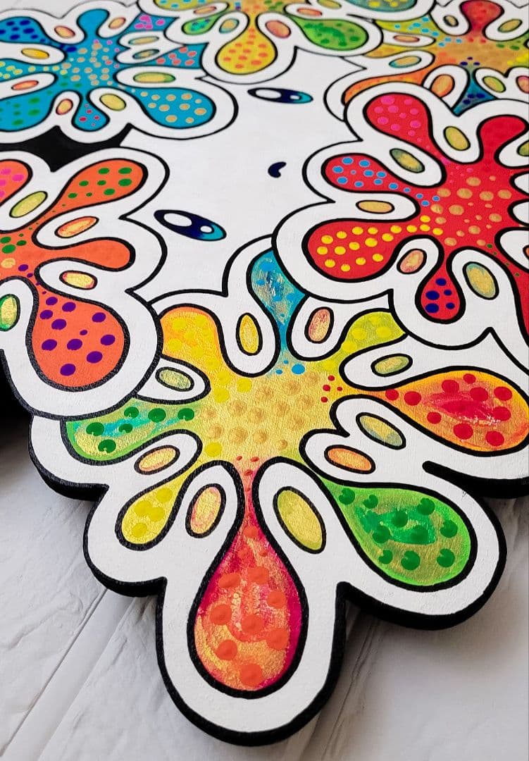 ★鈴木哲也★合板(470×430mm)★アクリル原画1点物★送料無料#135