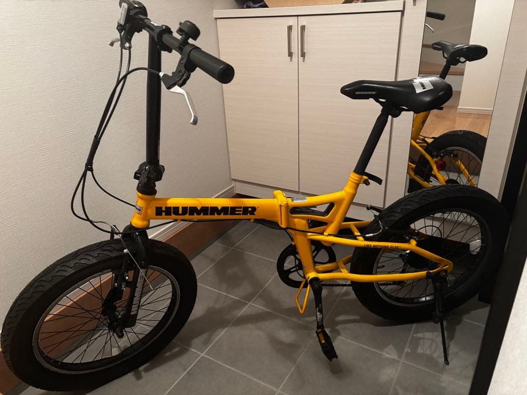 【引渡し限定】HUMMER 折りたたみ自転車 イエロー