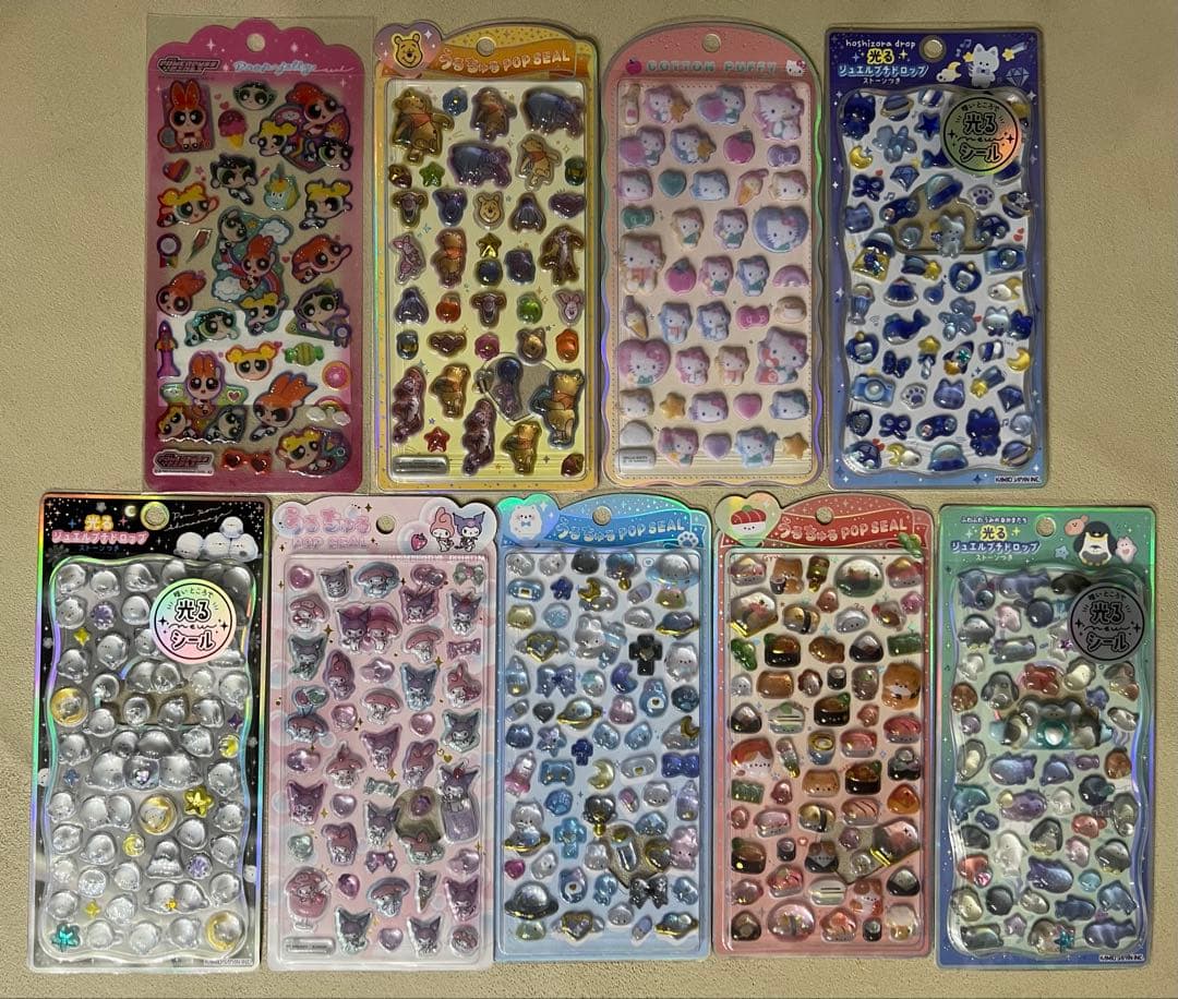 ボンボンドロップシール　うるちゅる　ジュエルドロップ　ディズニー　サンリオ