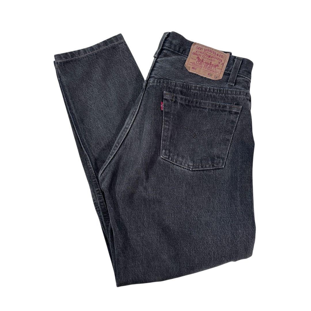 リーバイス 501 ブラックデニム USA製 先染め 89年 テーパード 524