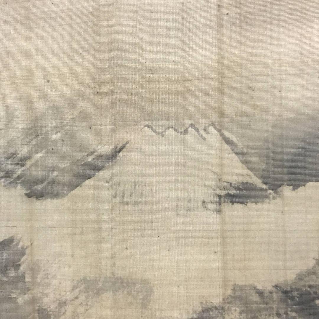 【真作】中林竹渓/富士図/山水図/富士山図/掛軸/名家伝来/AB-1000