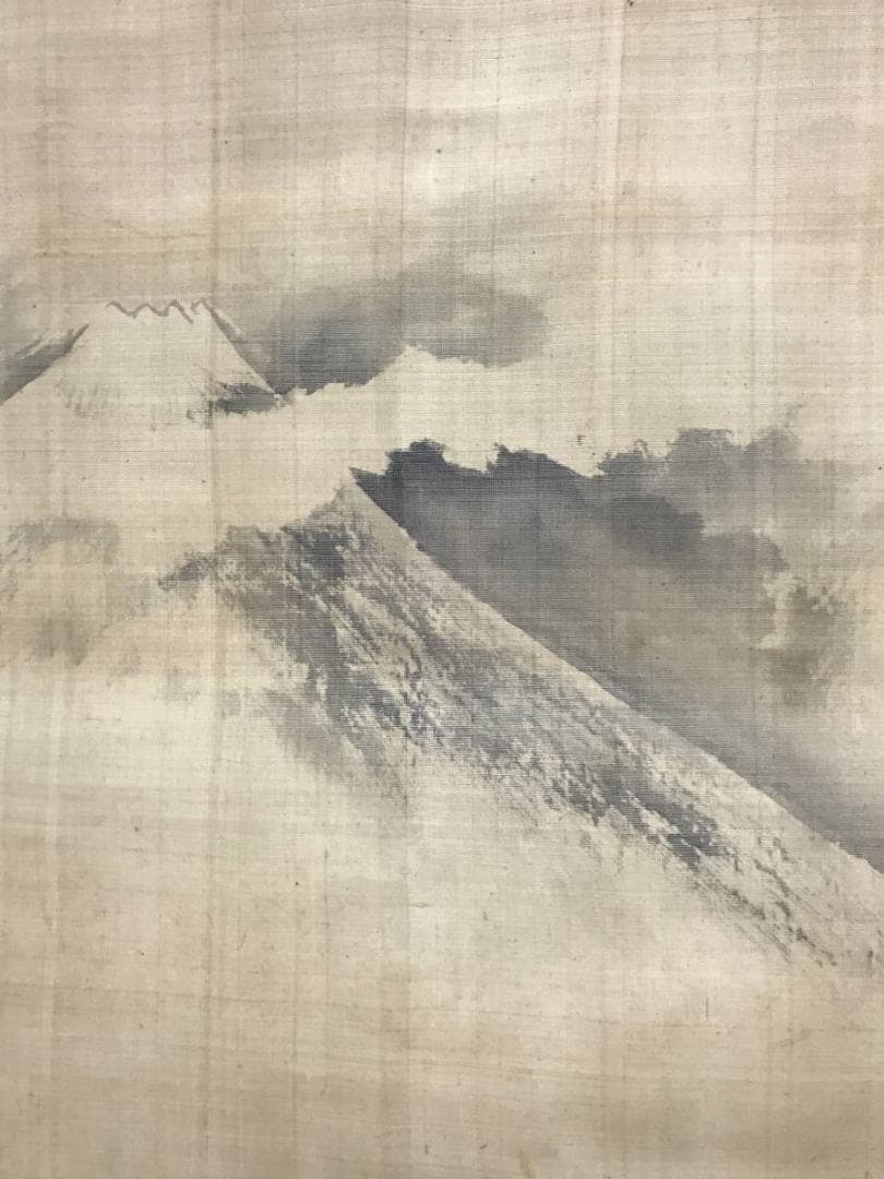 【真作】中林竹渓/富士図/山水図/富士山図/掛軸/名家伝来/AB-1000