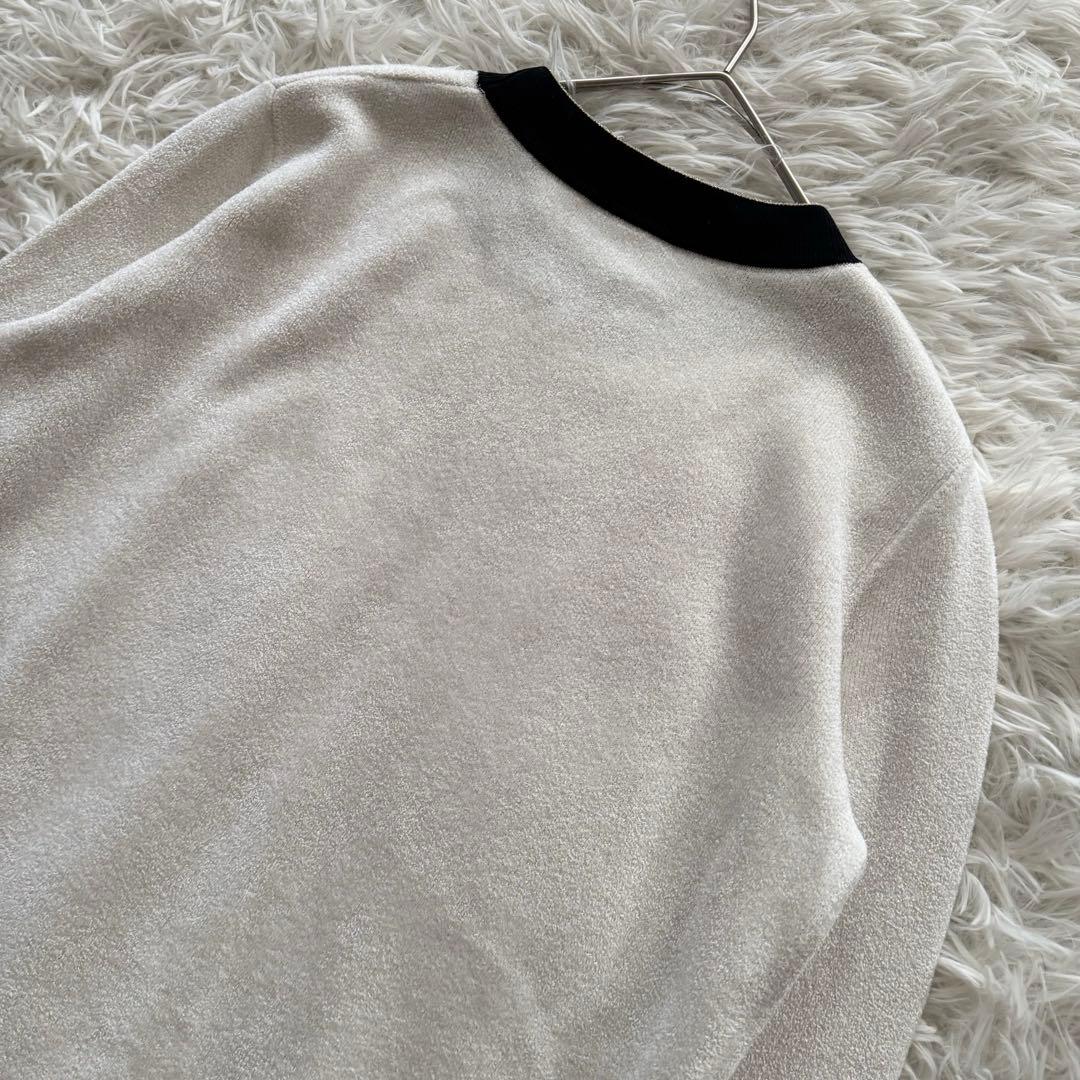 【エリザベッタフランキ】ワンピース　ロゴボタン　金ボタン　バイカラー　白　黒