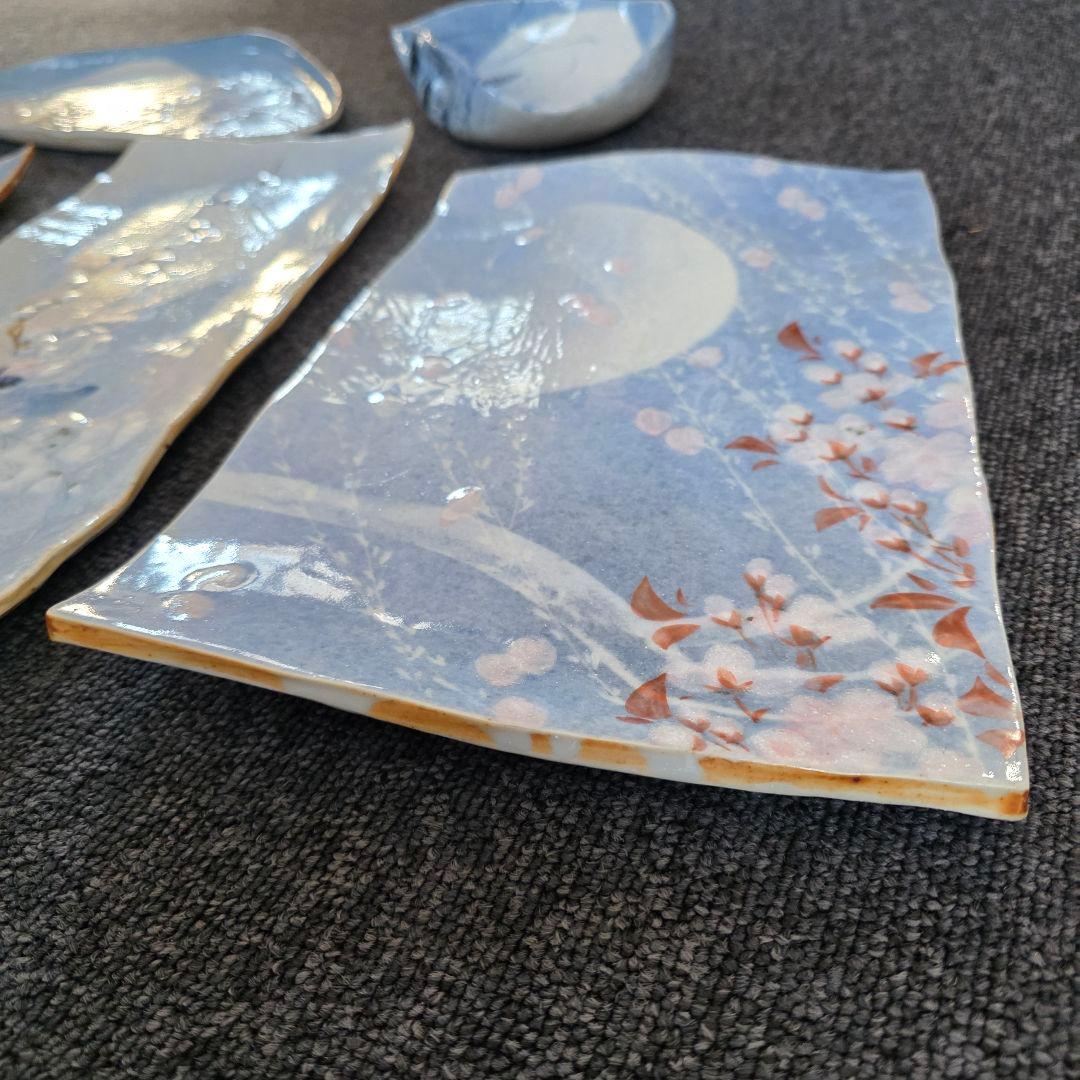 新山光哉　陶器セット　プレート　ボウル　桜　梅　希少
