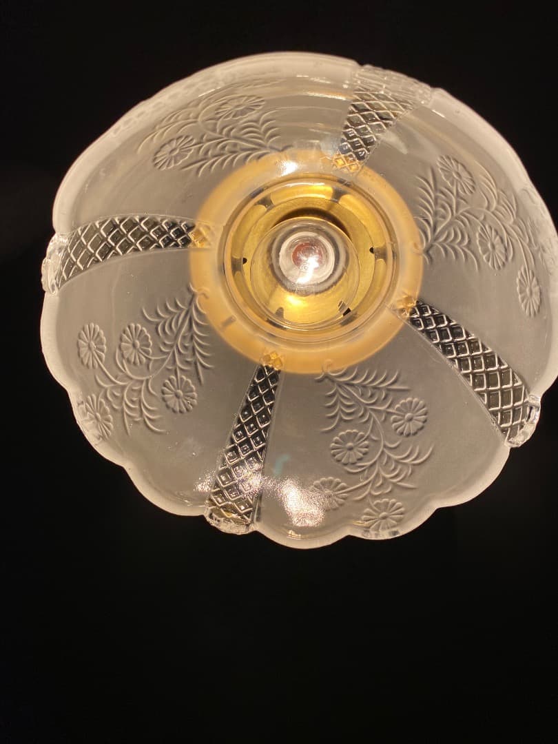 American retroヴィンテージ フロストガラスシェードペンダント照明