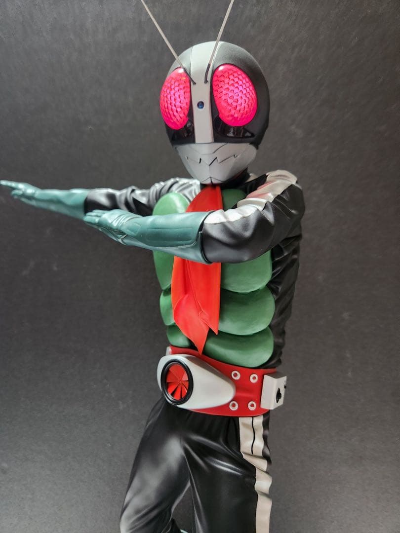 【遂に出品！究極のプロ完成品No5 】電飾★海洋堂 メガソフビ 仮面ライダー2号