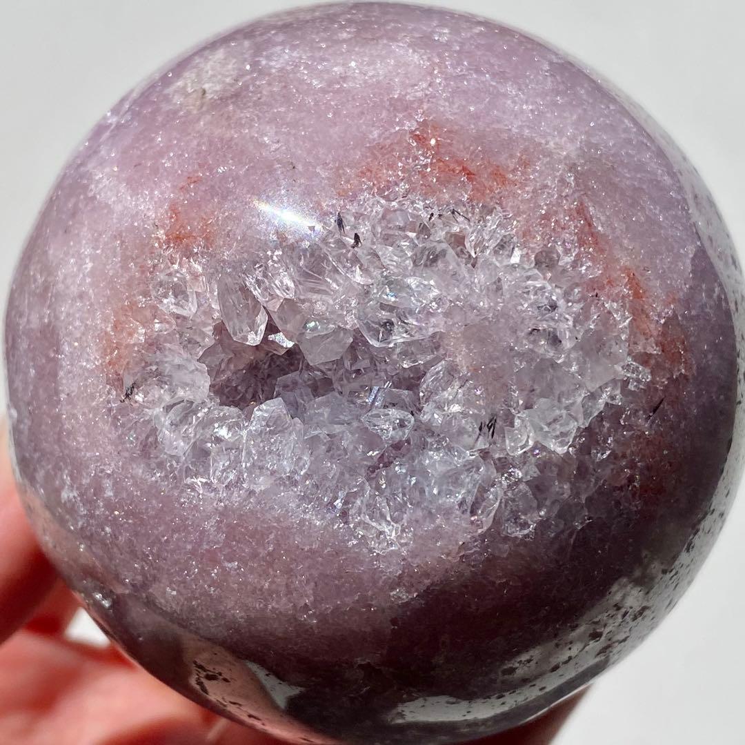 【 天然石 ピンクアメジスト クォーツ スフィア 約68ミリ 】