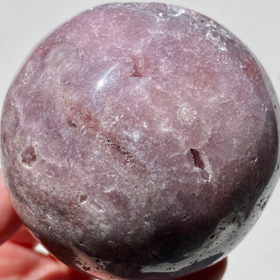 【 天然石 ピンクアメジスト クォーツ スフィア 約68ミリ 】