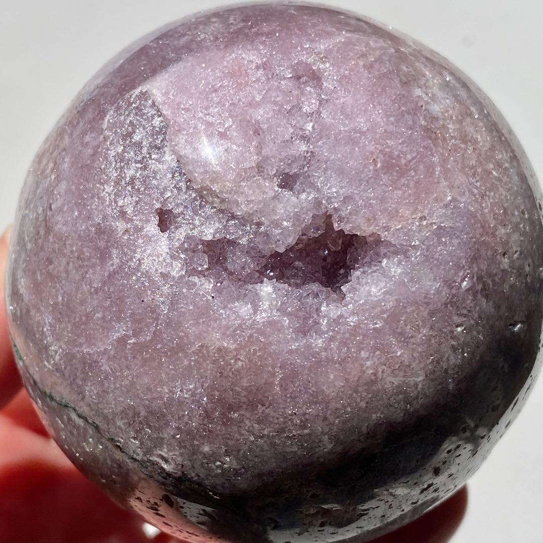 【 天然石 ピンクアメジスト クォーツ スフィア 約68ミリ 】