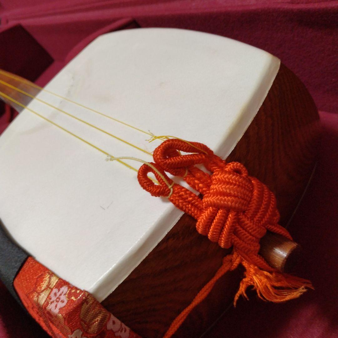 長唄三味線 花梨 細棹 初心者セット 破れなし すぐ練習可