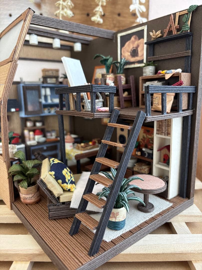 エコクラフト　紙バンド　ミニチュアキッチン（ライトアップ）