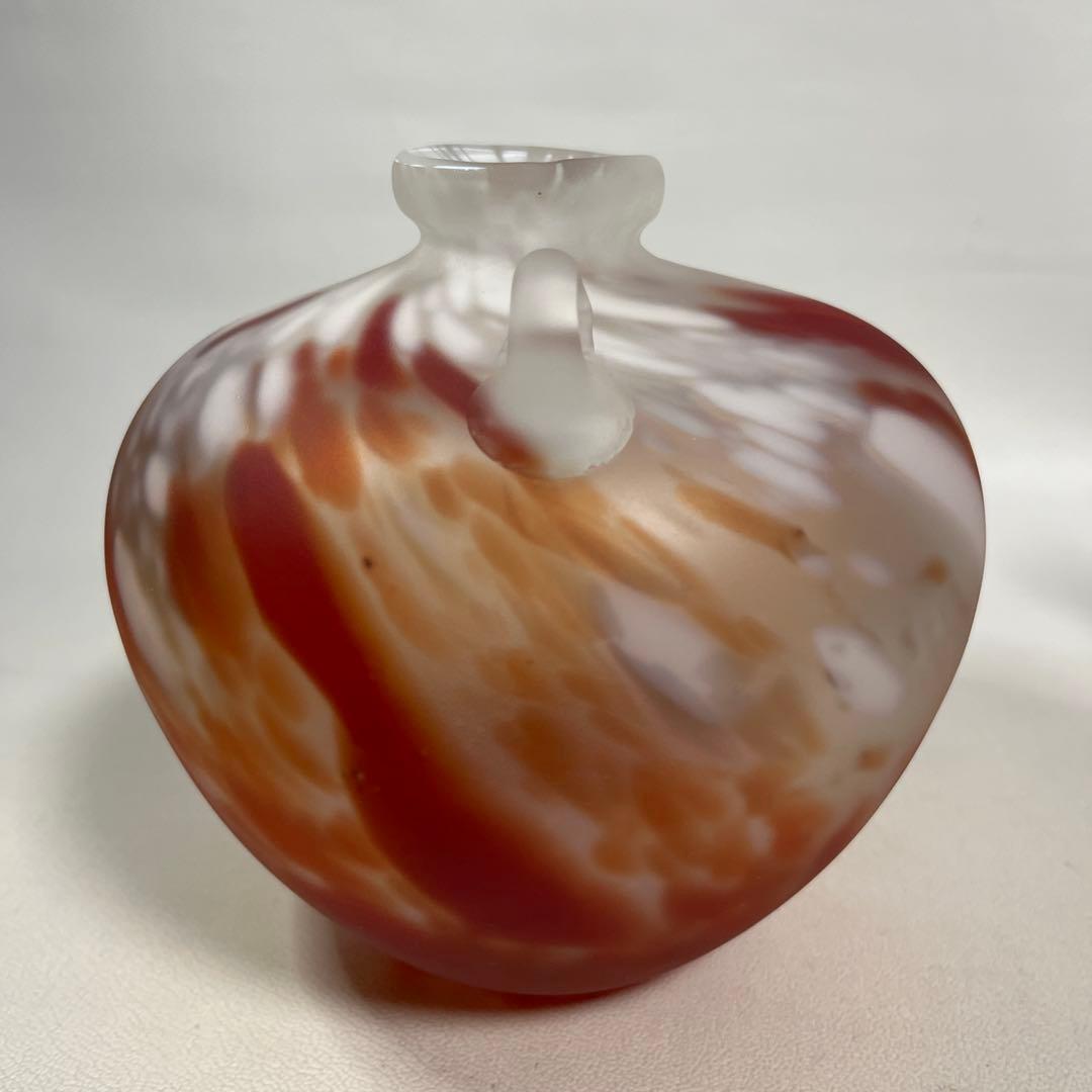 ガラス工芸　藤田喬平　手吹　花瓶　共箱