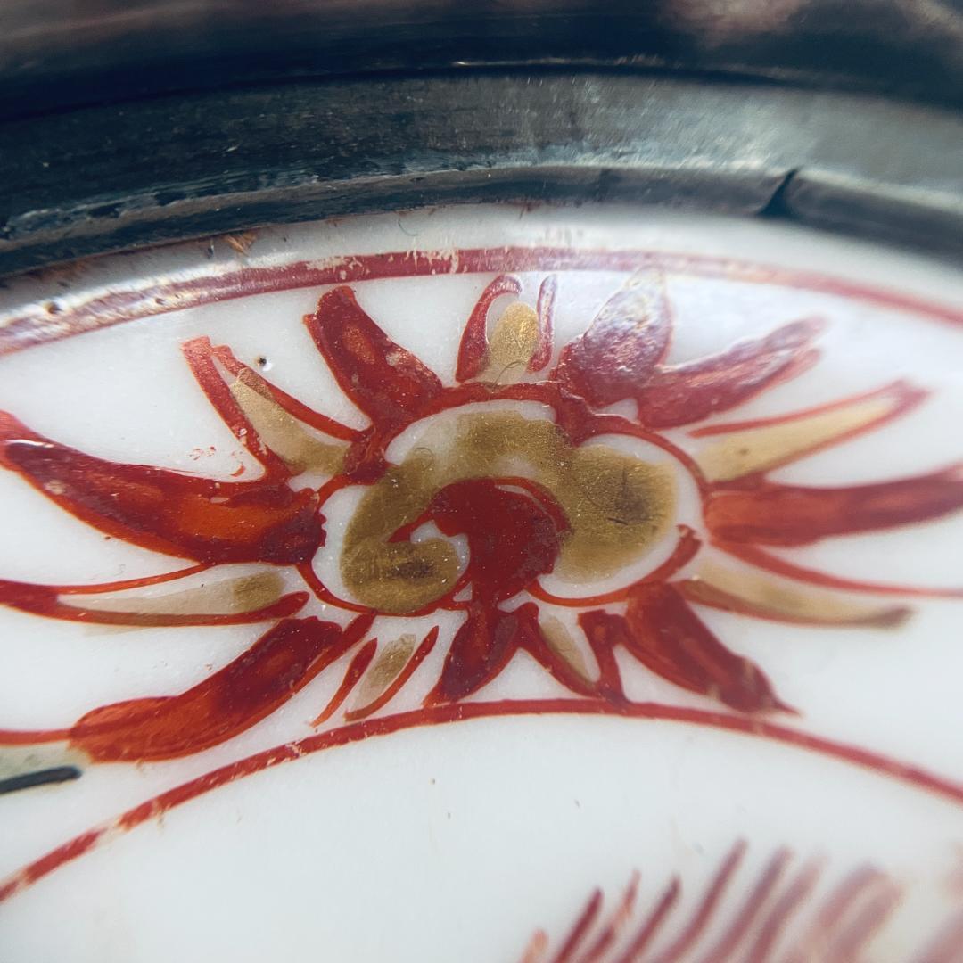 【明】五彩 龍紋包錫 茶托 共仕覆 景徳鎮 中国美術 中国古玩