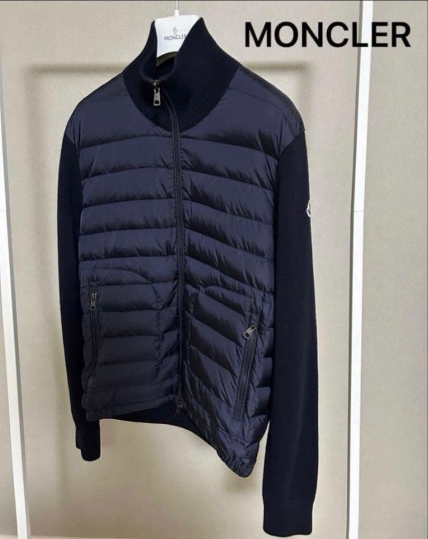 ★モンクレール　ハイブリッドダウンニット　M　ダークネイビー　美品　正規品★