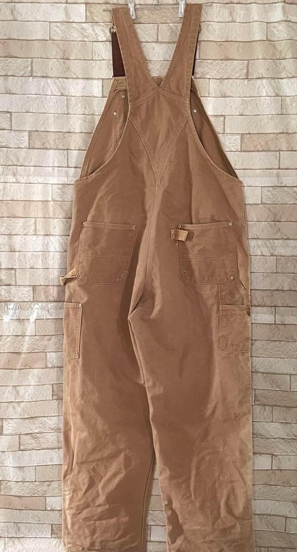 カーハート USA オーバーオール ダブルニー ダック地 ブラウン 40×32