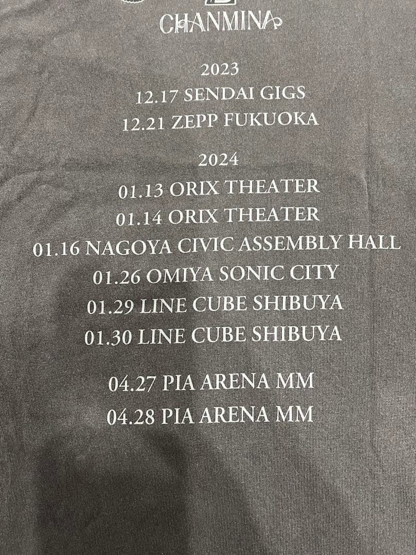 CHANMINA モノクロプリントTシャツ Lサイズ