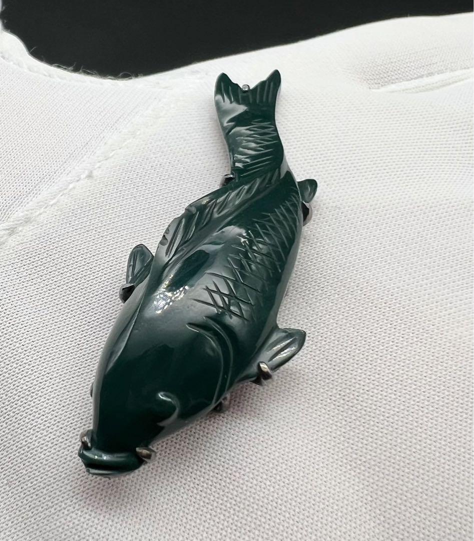 骨董品 時代物 幸運の鯉　帯留め 和装小物 アンティーク　アクセサリー