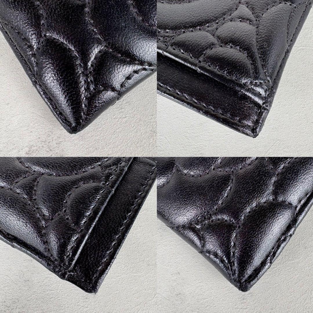 CHANEL シャネル　カメリア　ラムスキン　カードケース　パスケース