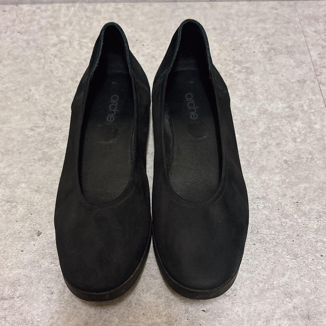 人気 アルシュ バレエシューズ ヌバック ブラック 36
