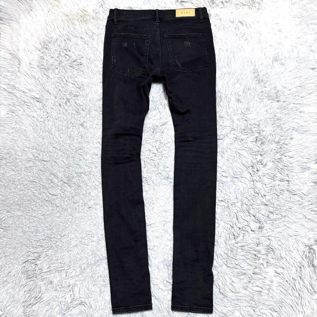 【極美品】mnmlミニマル　ダメージ加工スキニーデニムジーンズ　バンダナ　w30