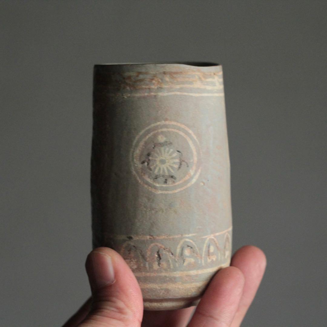 狂言袴 筒盃 筒碗 李朝筒盃 朝鮮美術 ぐい呑み 古美術 古道具 アンティーク