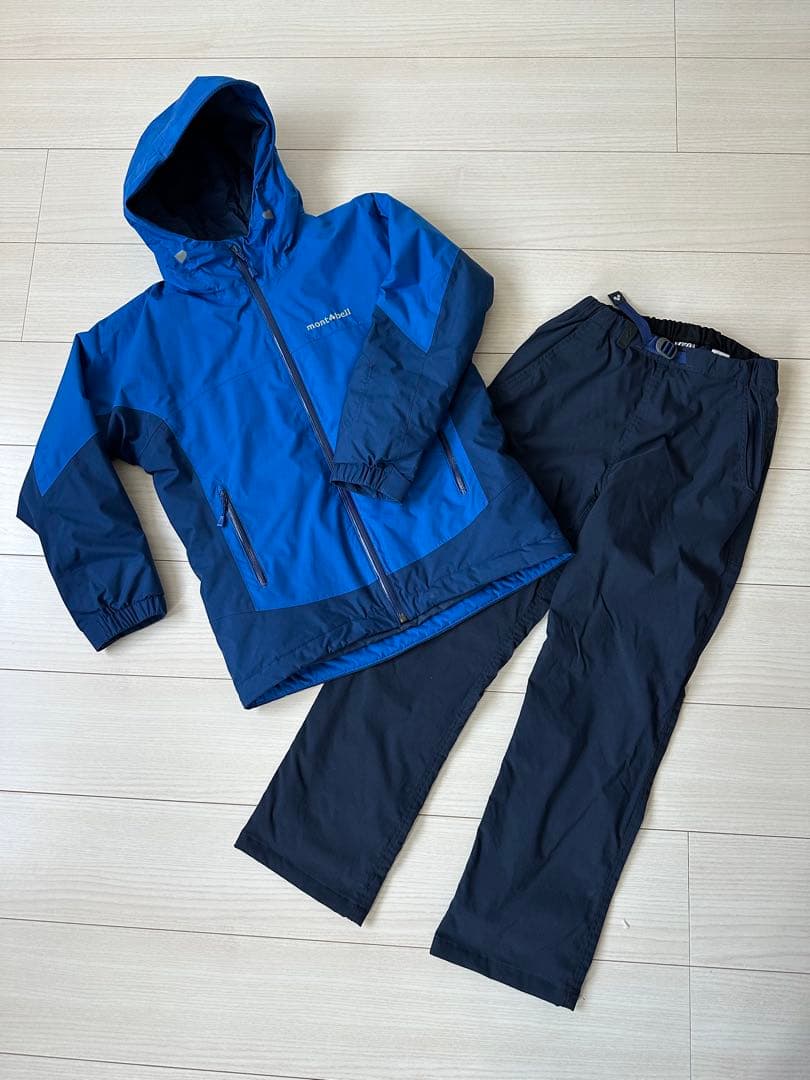 montbell アウターフード付きジャケットとパンツセット　140㎝