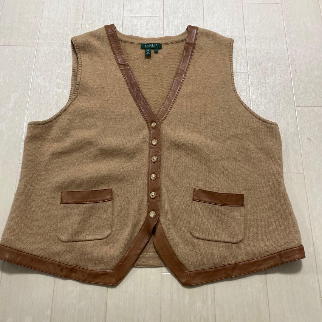 LAUREN RALPH LAUREN ベージュベスト 3X