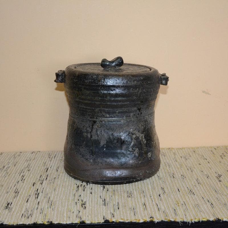 茶道具　丹波焼　水指　備前龍田川写水指　森本丹山　中古　送料込み