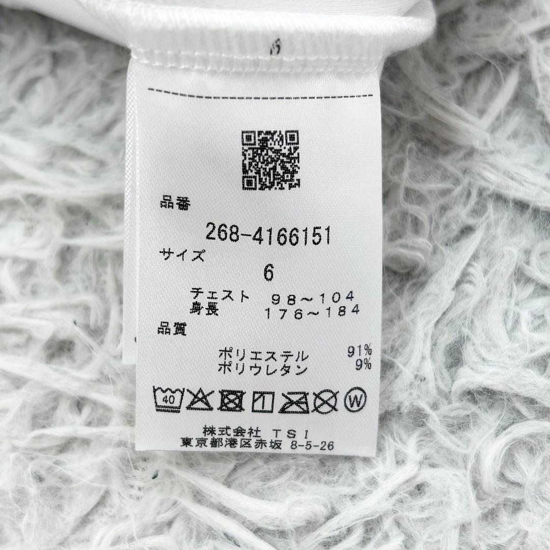 新品　P PGG パーリーゲイツ　ハイネック　長袖カットソー　ホワイト　サイズ6